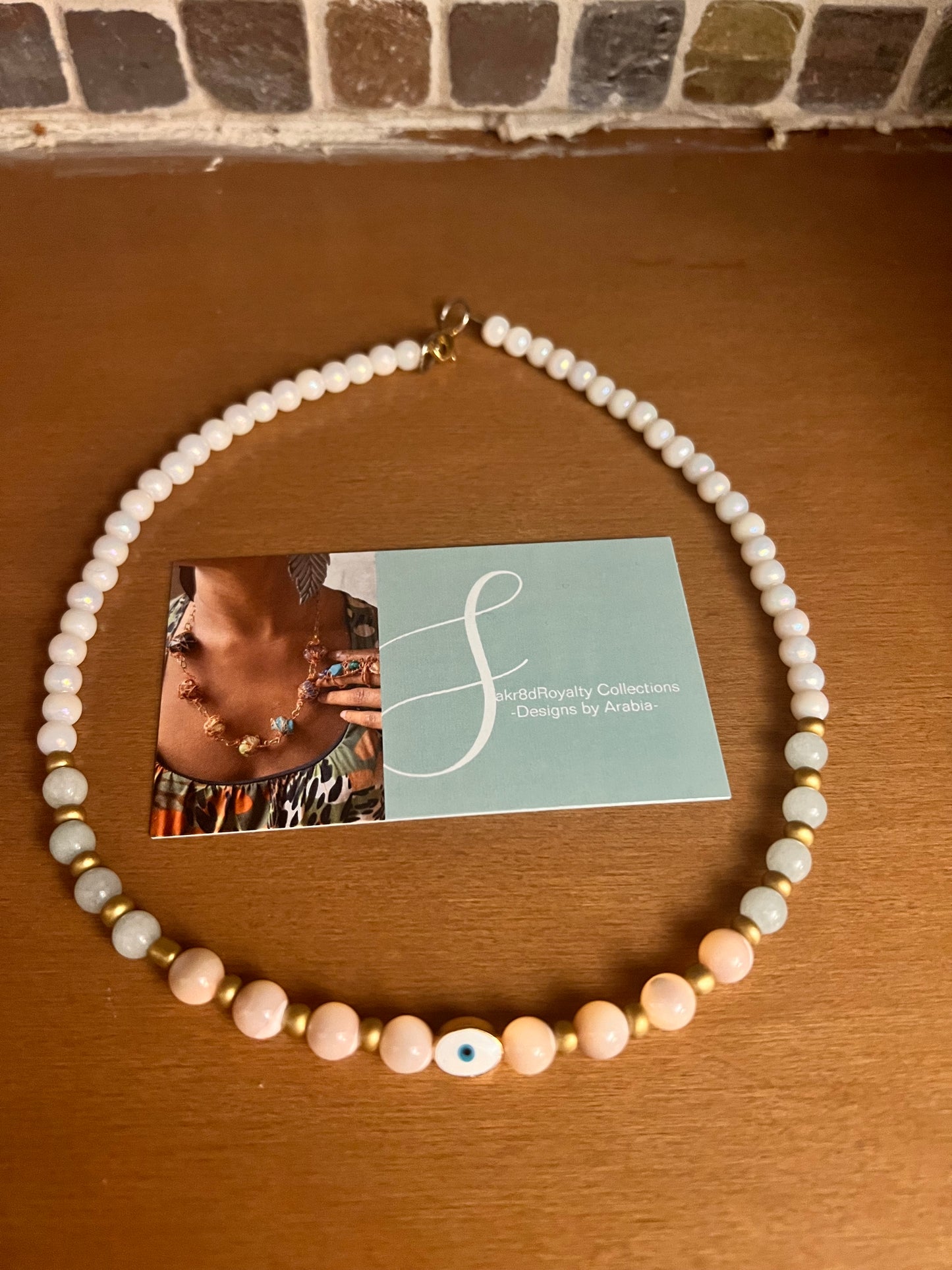 Evil Eye Pearl Choker