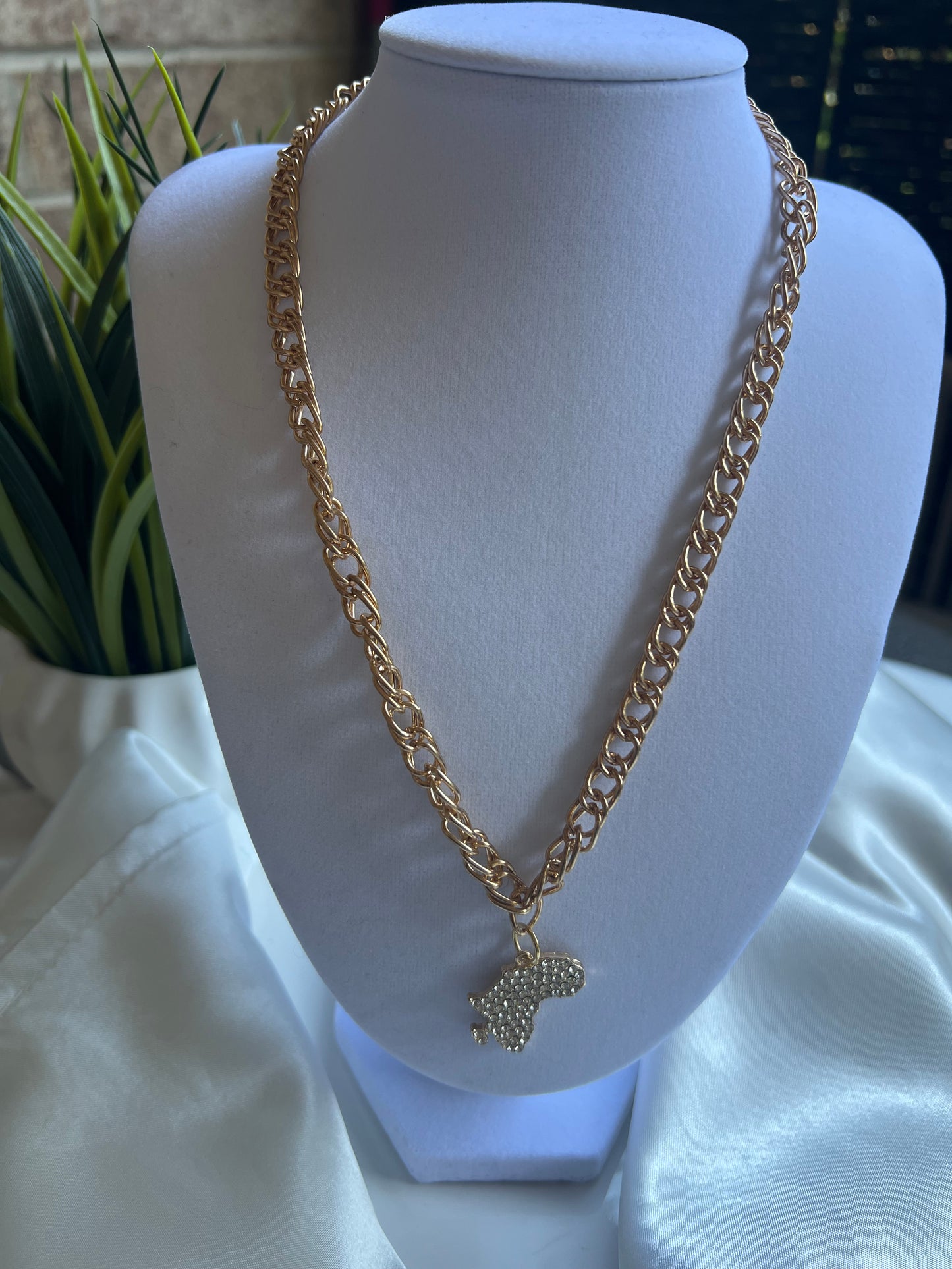 Gold plated Africa Necklace