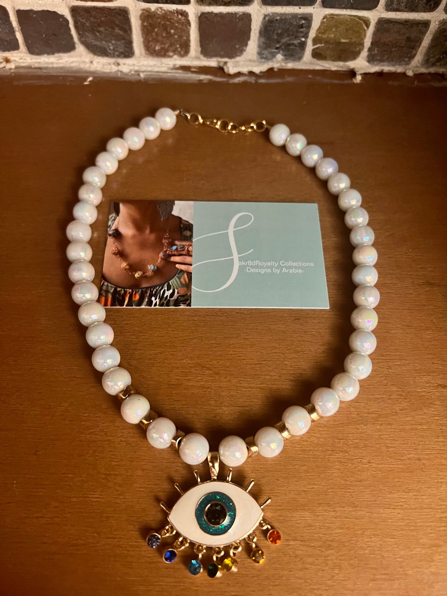 Evil Eye Pearl Choker