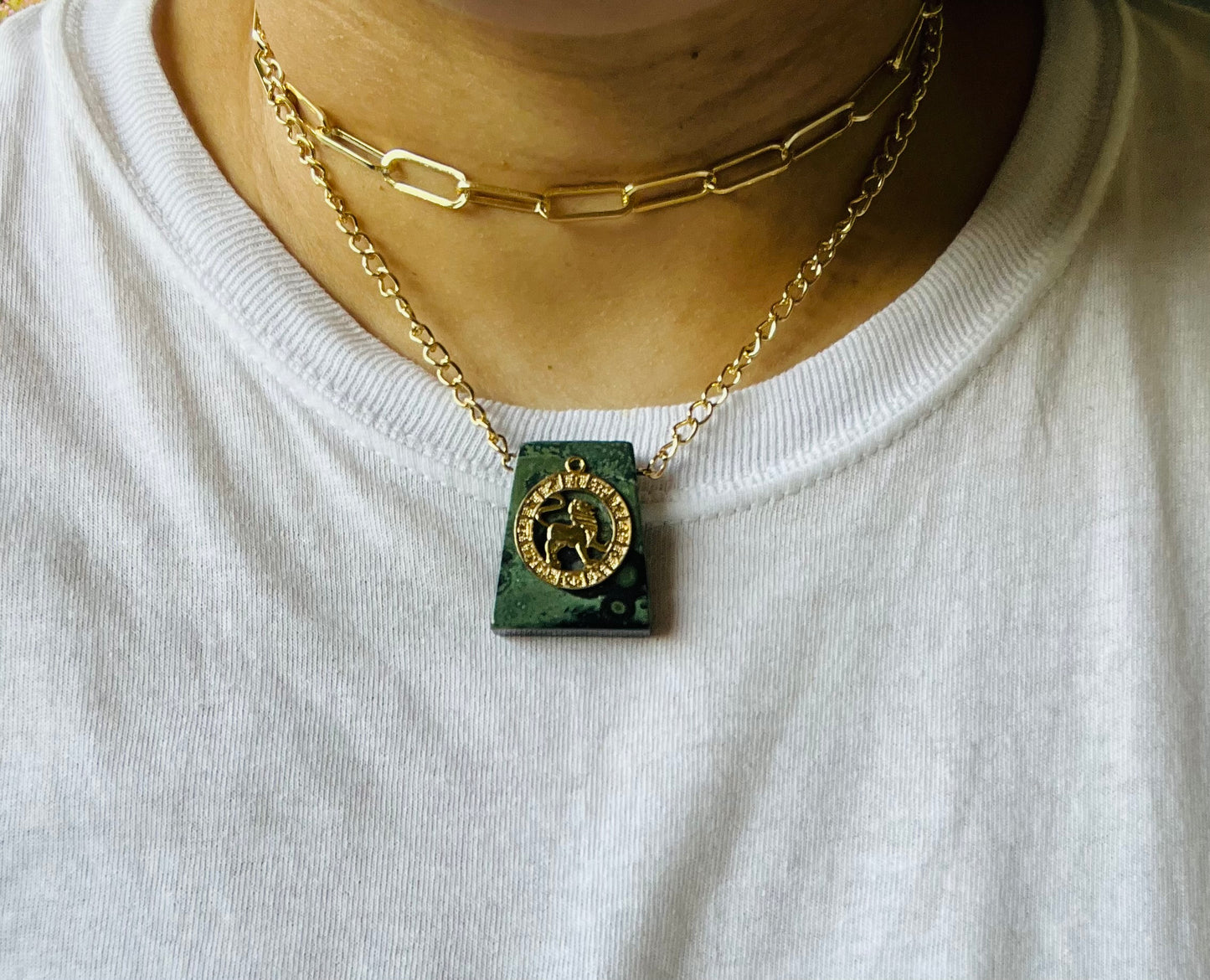 LEO Jasper Stone Layer Necklace