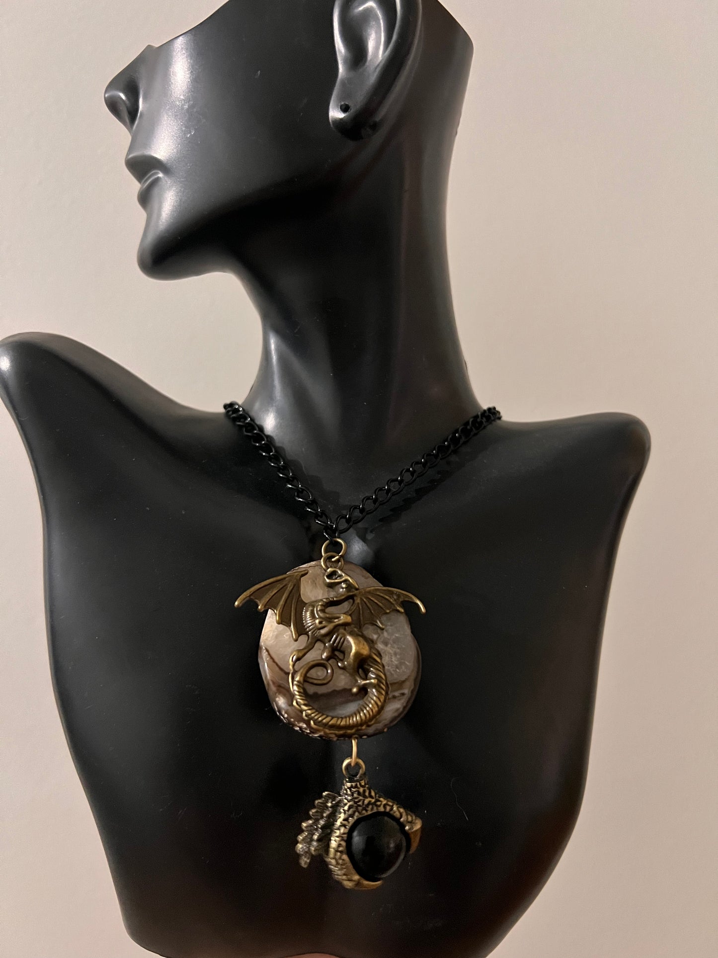 Agate Dragon Necklace