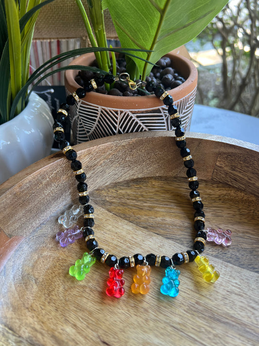 Multicolor Bear Necklace