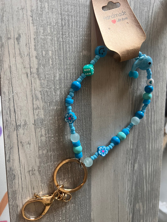 Whale Beaded Keychain