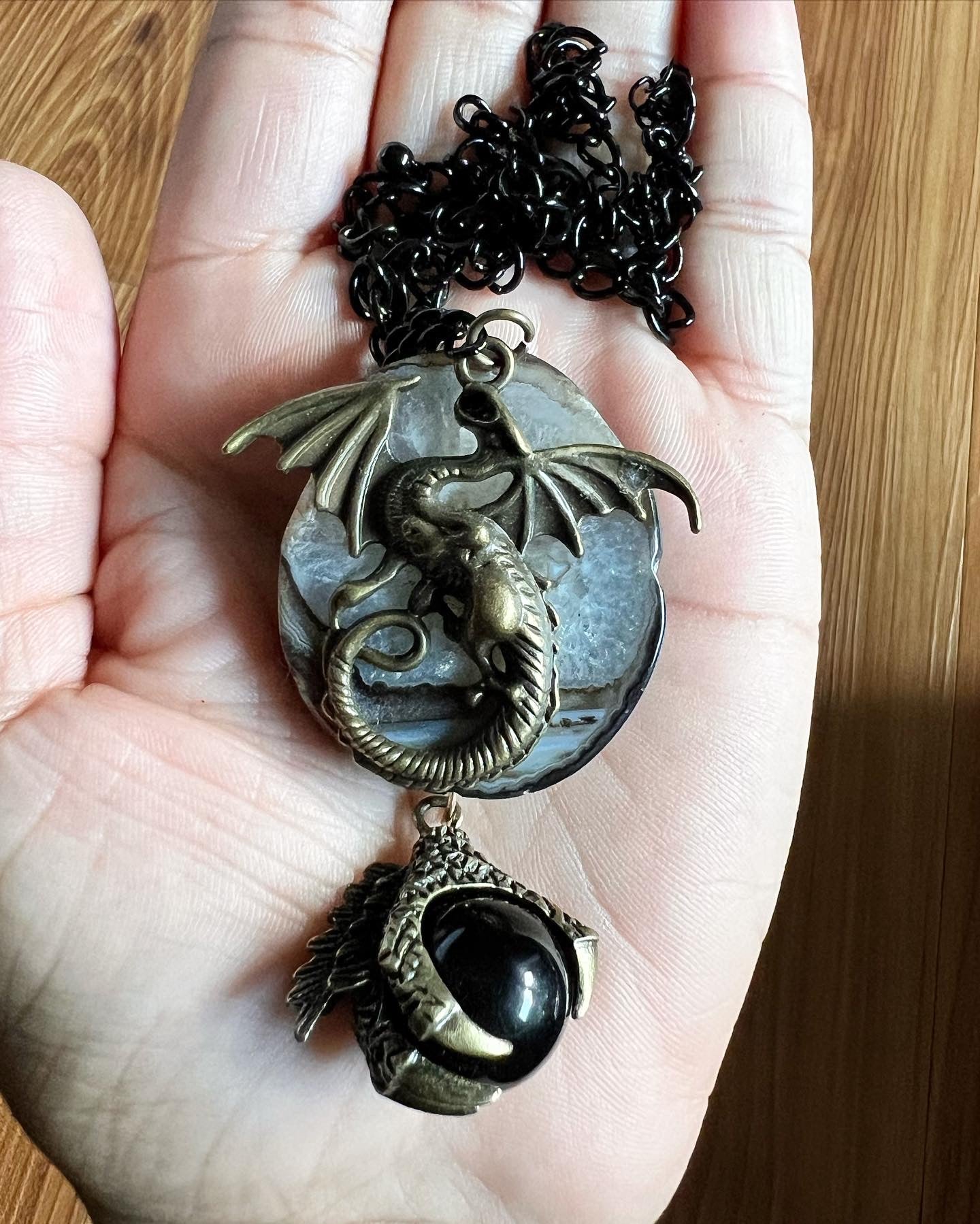 Agate Dragon Necklace